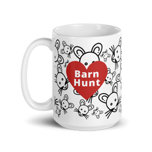 Load image into Gallery viewer, Allover Rat&#39;s Heads &amp; Barn Hunt in Heart Mug
