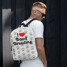 Load image into Gallery viewer, Allover Paws &amp; I Heart Good Breeding Conformation Backpack-Grey
