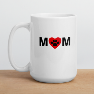 Mom w/ Dog Paw in Heart Mug