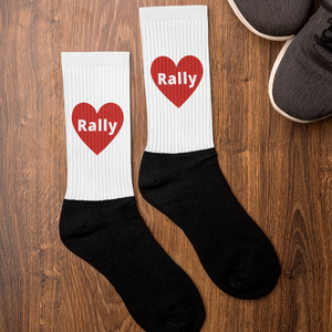 Rally in Heart Socks-White
