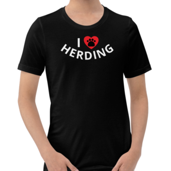 I Heart w/ Paw Herding T-Shirts - Dark