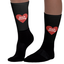 Load image into Gallery viewer, Dock Diving in Heart Socks-Black
