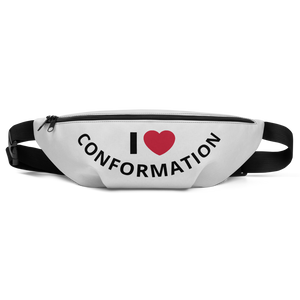 I Heart Curved Conformation Fanny Pack-Lt. Grey