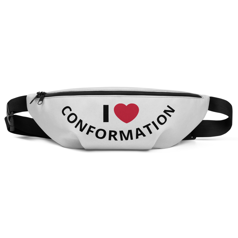 I Heart Curved Conformation Fanny Pack-Lt. Grey
