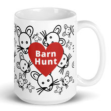 Load image into Gallery viewer, Allover Rat&#39;s Heads &amp; Barn Hunt in Heart Mug
