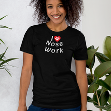 Load image into Gallery viewer, I Heart w/ Paw Nose Work T-Shirts - Dark
