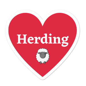 Herding in Heart w/ Sheep Sticker-4x4
