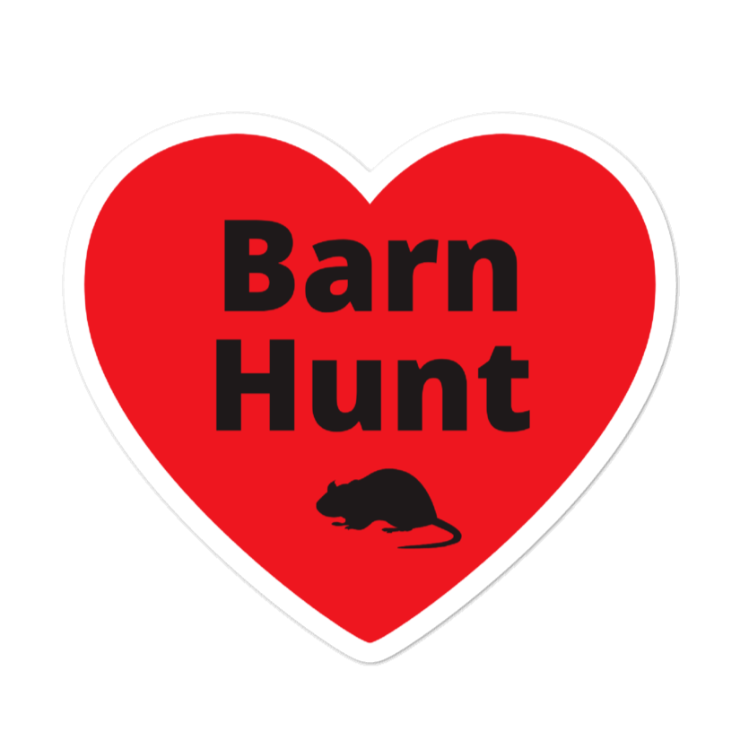 Barn Hunt w/ Rat in Heart Sticker-4x4 or 5.5x5.5