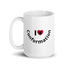 Load image into Gallery viewer, I Heart w/ Paw Curved Conformation Mug
