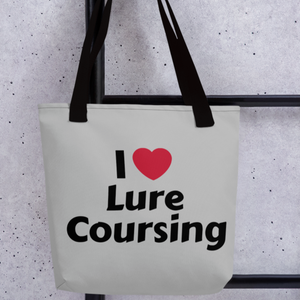 I Heart Lure Coursing Tote Bag-Grey