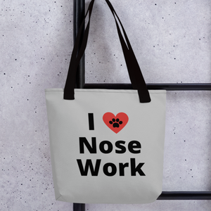 I Heart w/ Paw Nose Work Tote Bag-Grey