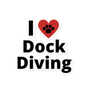 I Heart Dock Diving Stickers-4x4 or 5.5x5.5