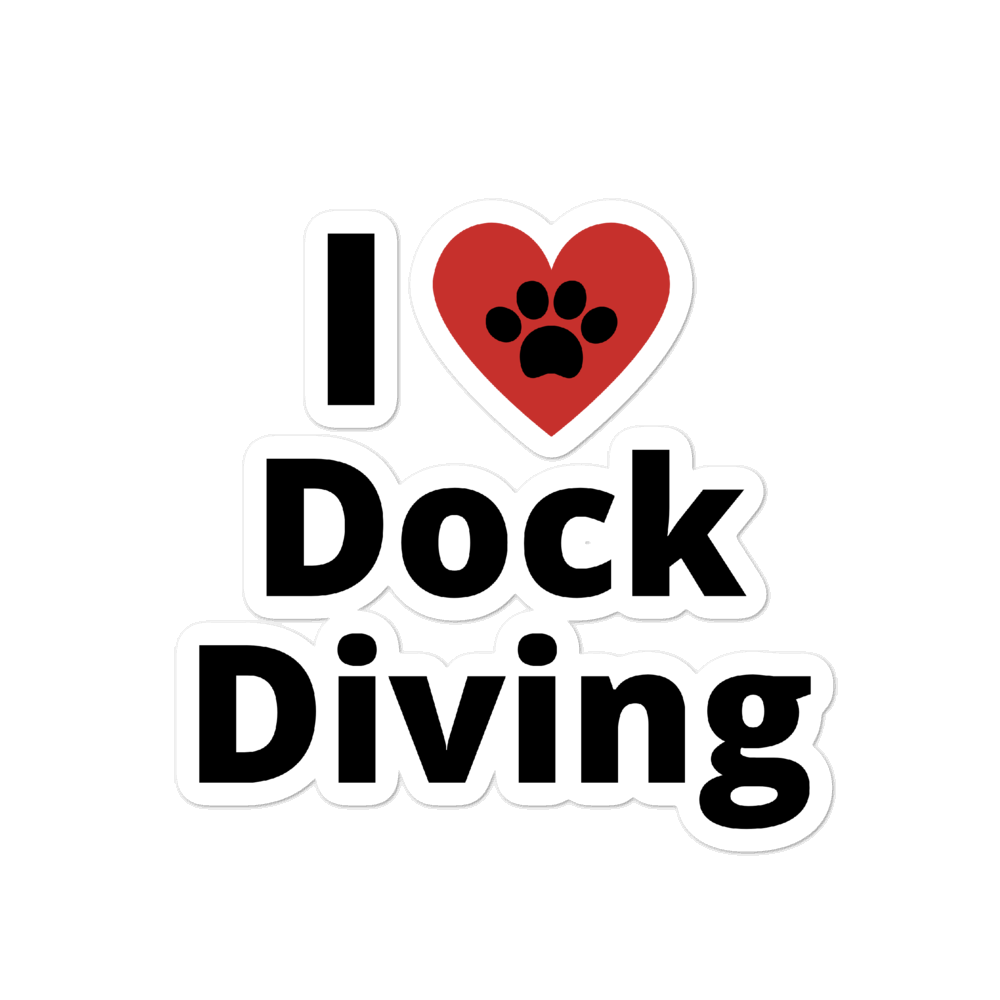 I Heart Dock Diving Stickers-4x4 or 5.5x5.5