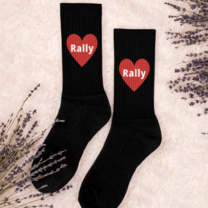 Rally in Heart Socks-Black