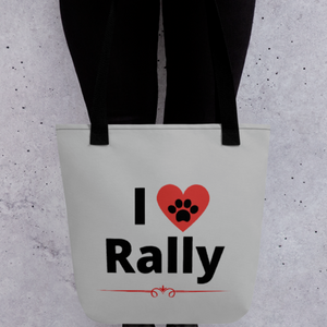 I Heart Rally Tote Bag-Grey