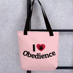 I Heart Obedience Tote Bag-Lt. Pink