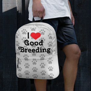 Allover Paws & I Heart Good Breeding Conformation Backpack-Grey