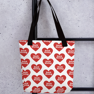 Allover Dock Diving in Hearts Tote Bag