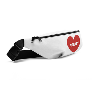 Agility in Heart Fanny Pack-White