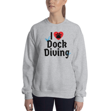 Load image into Gallery viewer, I Heart w/ Paw Dock Diving Sweatshirts - Light
