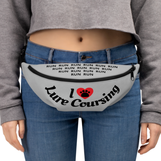 I Heart Lure Coursing Fanny Pack-Grey