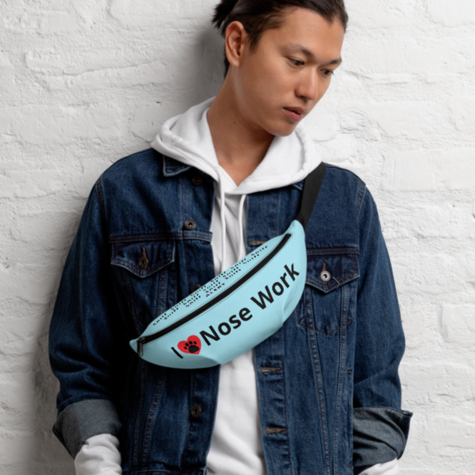 I Heart w/ Paw Nose Work Fanny Pack-Blue