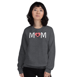 Mom with Dog Paw in Heart Dark Sweatshirts