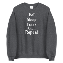 Load image into Gallery viewer, Eat Sleep Track Repeat Sweatshirts - Dark
