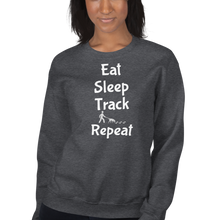 Load image into Gallery viewer, Eat Sleep Track Repeat Sweatshirts - Dark
