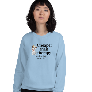 Russell Terrier Cheaper Than Therapy Sweatshirts - Light