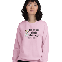 Load image into Gallery viewer, Russell Terrier Cheaper Than Therapy Sweatshirts - Light
