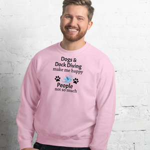 Dogs & Dock Diving Make Me Happy Sweatshirts - Light