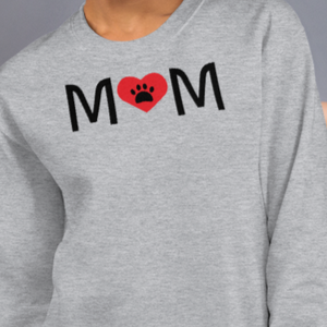 Mom with Dog Paw in Heart Sweatshirts - Light
