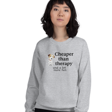 Load image into Gallery viewer, Russell Terrier Cheaper Than Therapy Sweatshirts - Light
