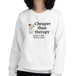 Russell Terrier Cheaper Than Therapy Sweatshirts - Light