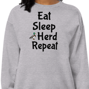 Eat Sleep Duck Herd Repeat Sweatshirts - Light