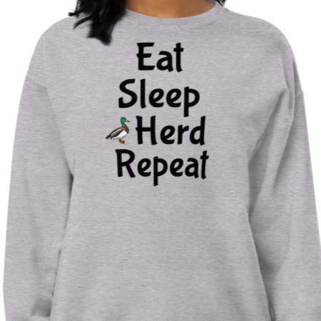 Eat Sleep Duck Herd Repeat Sweatshirts - Light