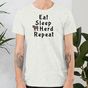 Eat, Sleep, Cattle Herd, Repeat T-Shirts - Light