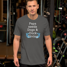 Load image into Gallery viewer, Papa Needs Dogs &amp; Dock Diving T-Shirts - Dark
