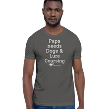 Load image into Gallery viewer, Papa Needs Dogs &amp; Lure Coursing T-Shirts - Dark
