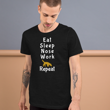 Load image into Gallery viewer, Eat Sleep Nose Work Repeat T-Shirts - Dark
