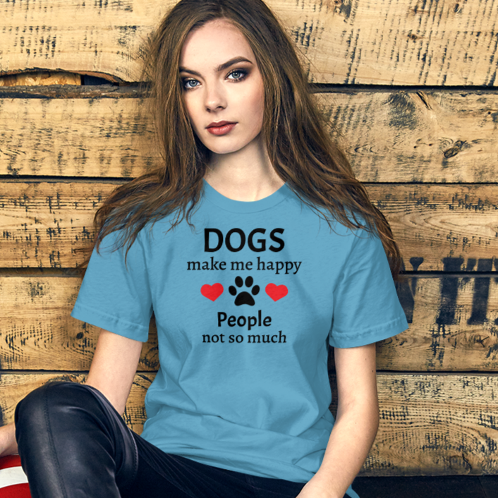 Dogs Make Me Happy T-Shirts - Light