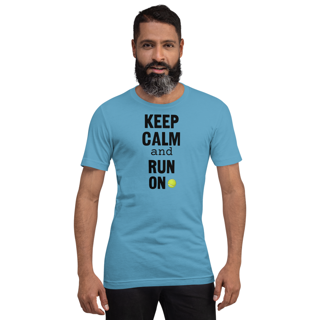 Keep Calm & Run On Flyball with Tennis Ball T-Shirts - Light