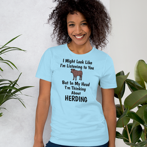 I'm Thinking About Cattle Herding T-Shirts - Light