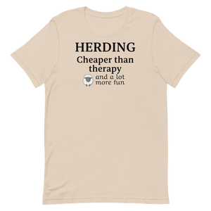 Sheep Herding Cheaper than Therapy T-Shirts - Light