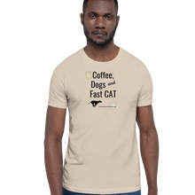Load image into Gallery viewer, Coffee, Dogs &amp; Fast CAT T-Shirts - Light

