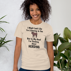 I'm Thinking About Cattle Herding T-Shirts - Light