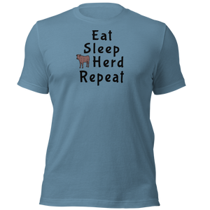 Eat, Sleep, Cattle Herd, Repeat T-Shirts - Light
