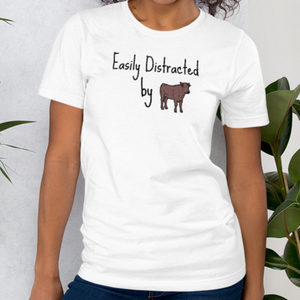 Easily Distracted by Cattle Herding T-Shirt