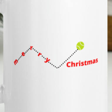 Bouncing Tennis Ball - Red Merry Christmas Mug